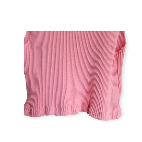 Zara sleeveless thick ribbed bubblegum pink stretchy tank top size L (fits S/M) - Picture 6 of 9